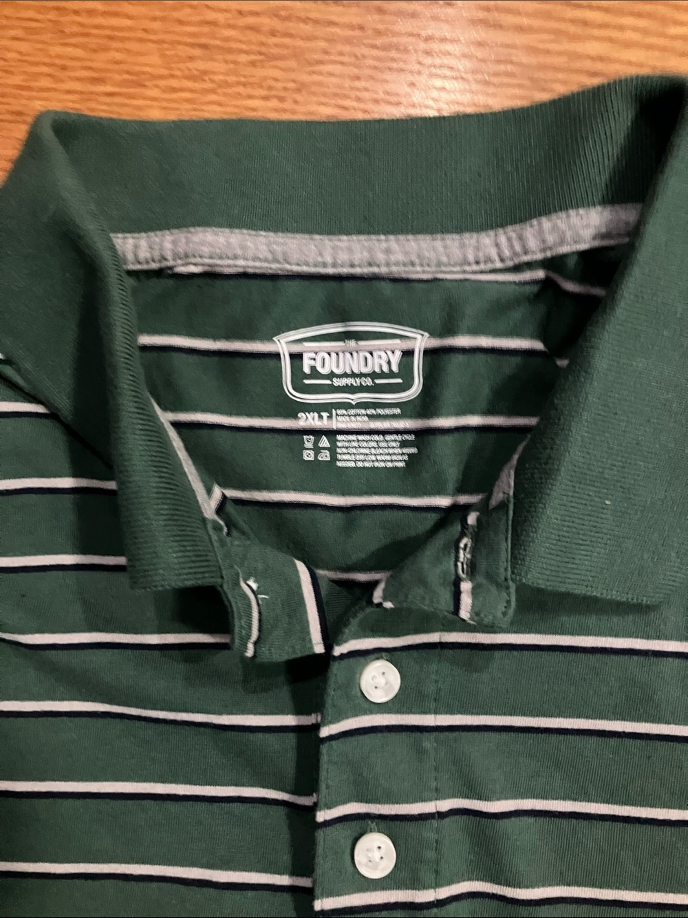 Foundry Green & Gray Striped Polo Sz 2XT with GH Bass Gray Short 40x10 EUC - Picture 3 of 9